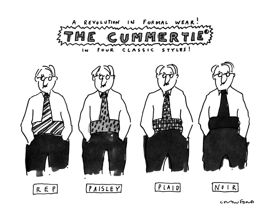 A Revolution In Formal Wear! The Cummertie Drawing by Michael Crawford
