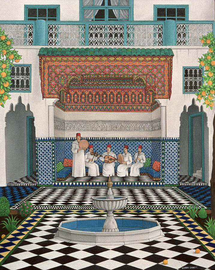A Riad In Marrakech, 1992 Acrylic On Canvas Photograph by Larry Smart