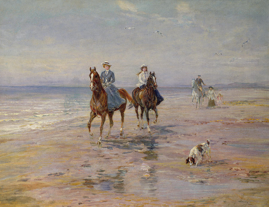 A Ride On The Beach, Dublin Painting by Heywood Hardy