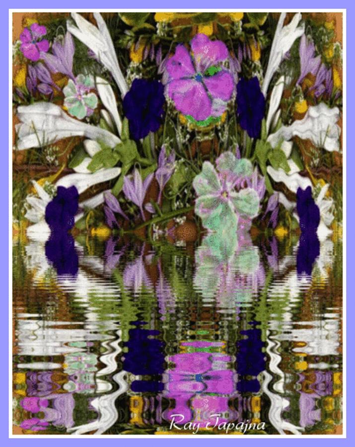 Flowers Mixed Media - A River of Flowers by Ray Tapajna Flowers Mixed Media - A River of Flowers by Ray Tapajna