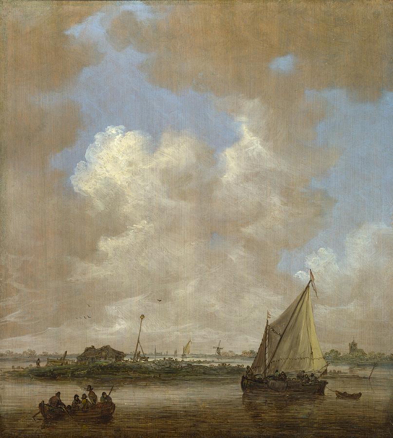 A River Scene Painting by Jan van Goyen | Fine Art America