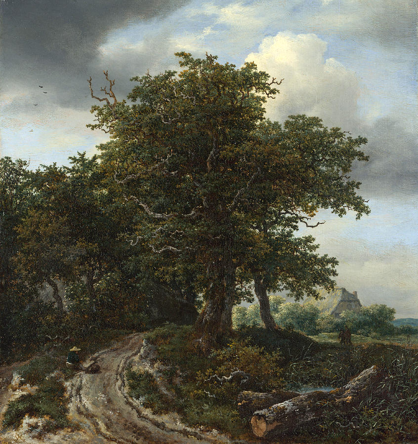 A Road winding between Trees towards a Distant Cottage Painting by Jacob Isaacksz van Ruisdael