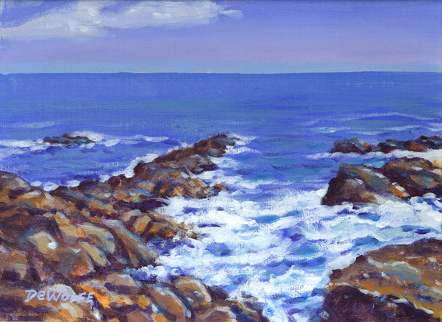 A Rocky Coast Painting by Richard De Wolfe