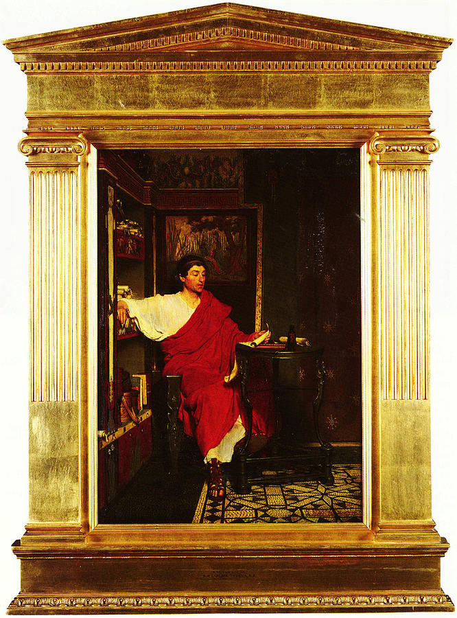 Sir Lawrence Alma-tadema Painting - A Roman Scribe Writing Dispatches  by MotionAge Designs