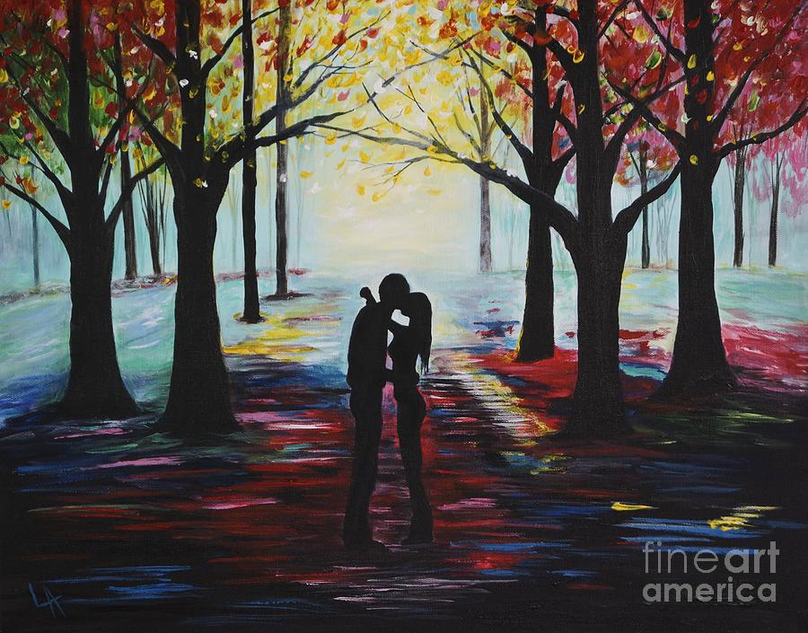 A Romantic Kiss Painting by Leslie Allen