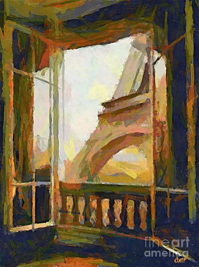 Eiffel Tower Painting - A Room With A View by Dragica  Micki Fortuna
