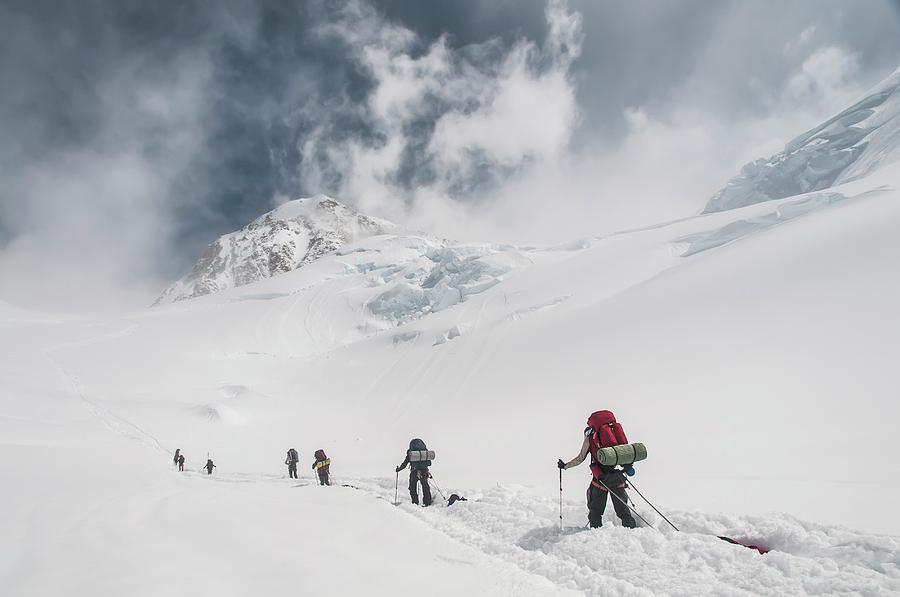 A Rope Team Of Climbers On Mount Photograph by Alasdair Turner