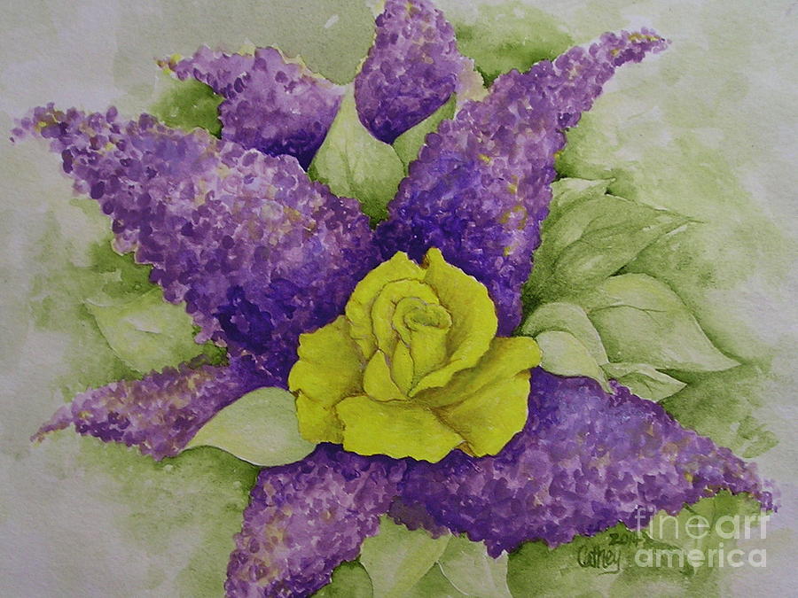 A Rose Among The Lilacs Painting by Catherine Howley