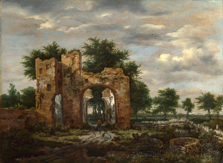 A Ruined Castle Gateway Painting by Jacob Isaacksz van Ruisdael