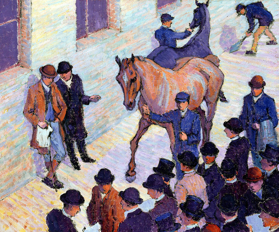 Horse Painting - A Sale At Tattersalls, 1911 by Robert Bevan