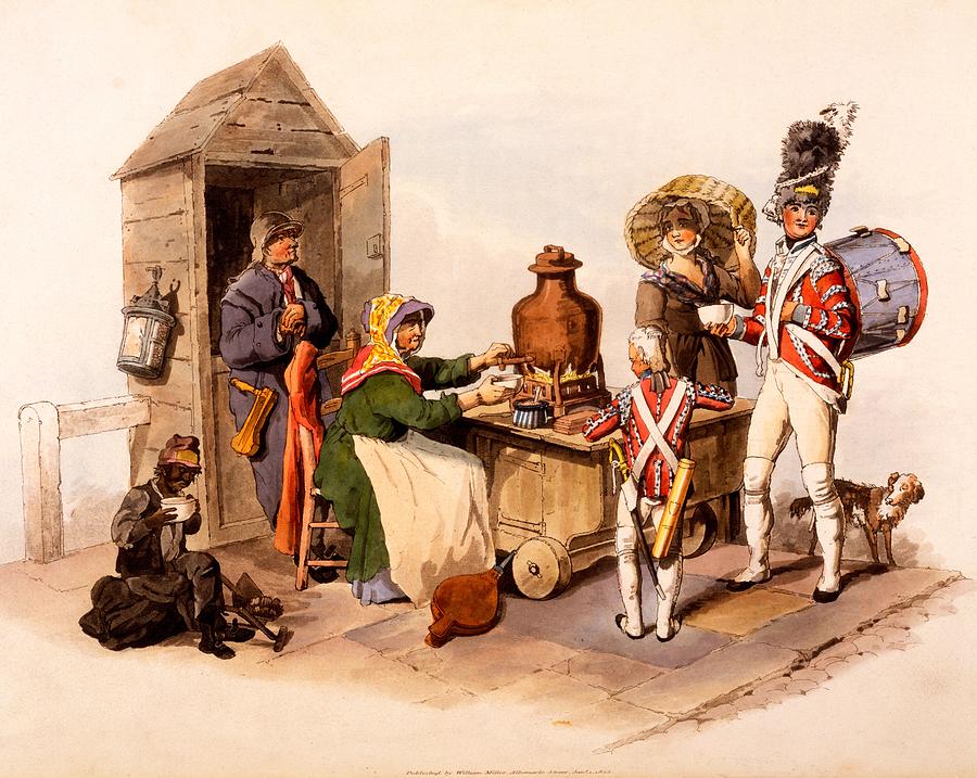 Drum Drawing - A Sallop Seller Serving Heated Hot by William Henry Pyne
