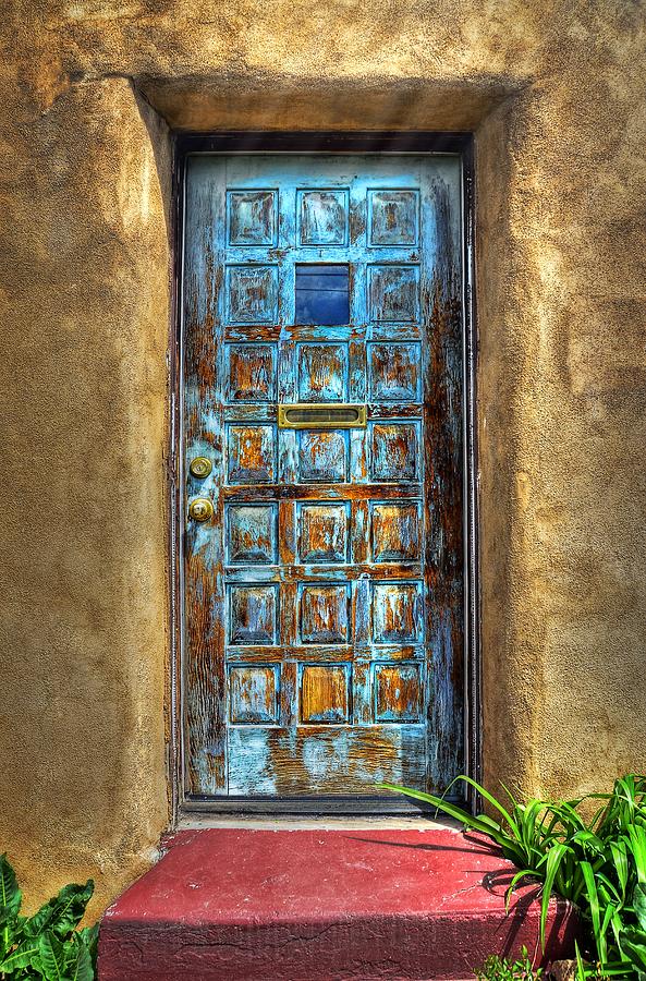 A Santa Fe Blue Door Photograph by Ken Smith