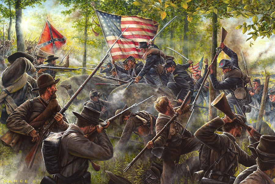 Civil War Painting - A Savage Encounter by Dan Nance