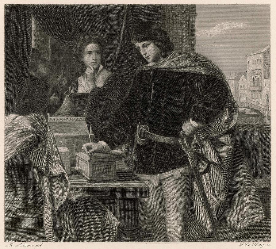 Merchant Drawing - A Scene From Shakespeares Comedy by Mary Evans Picture Library