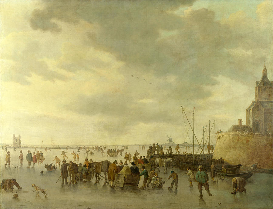 A Scene on the Ice near Dordrecht Painting by Jan van Goyen