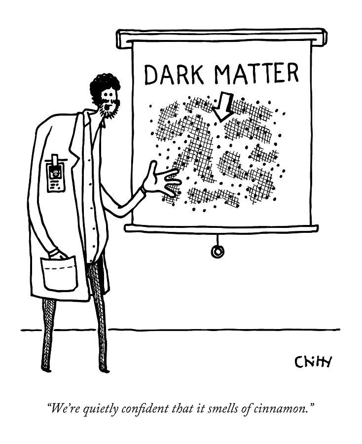 A Scientist Refers To A Diagram Of Dark Matter Drawing by Tom Chitty