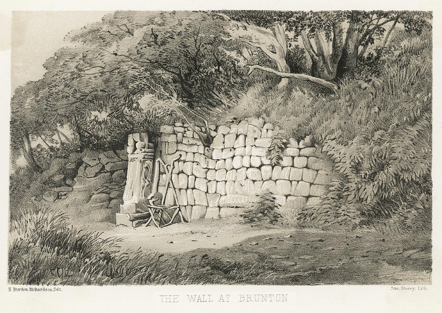 A Section Of Hadrian's Wall At Drawing by Mary Evans Picture Library