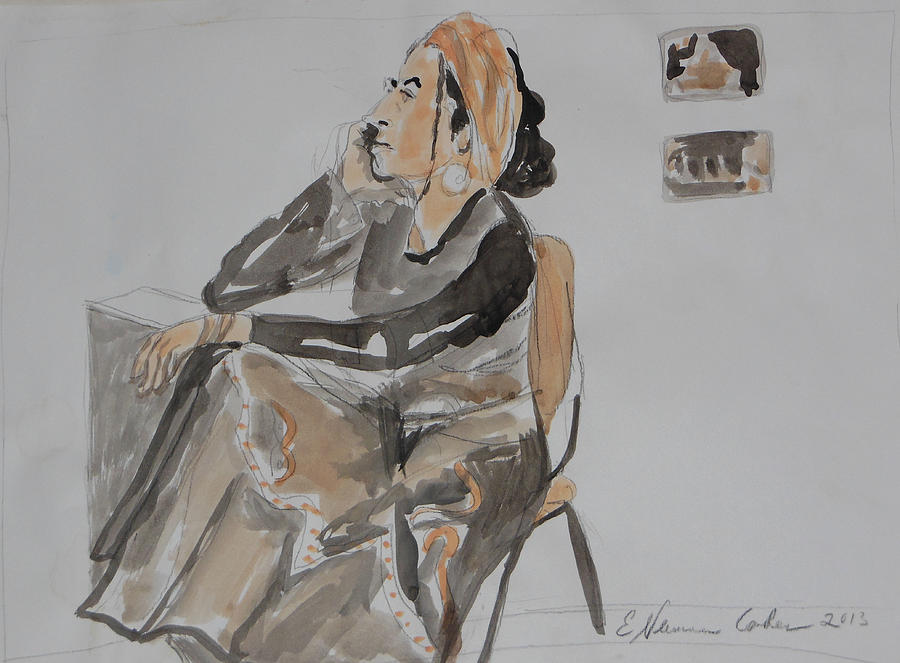 A Sephardic Woman Contemplating Painting by Esther Newman-Cohen