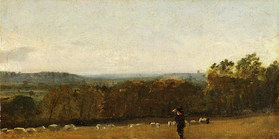 John Constable Painting - A Shepherd In A Landscape Looking Across Dedham Vale by Litz Collection