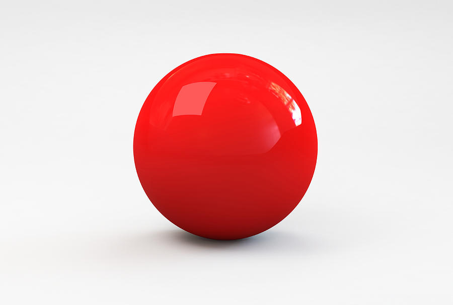 A shiny red ball with shadow on a white background Photograph by Xacto