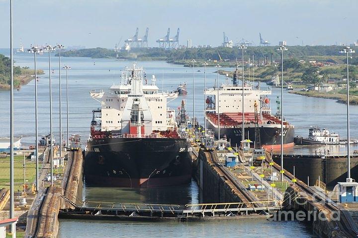 A Ship Enters the Panama Canal Photograph by Christy Gendalia