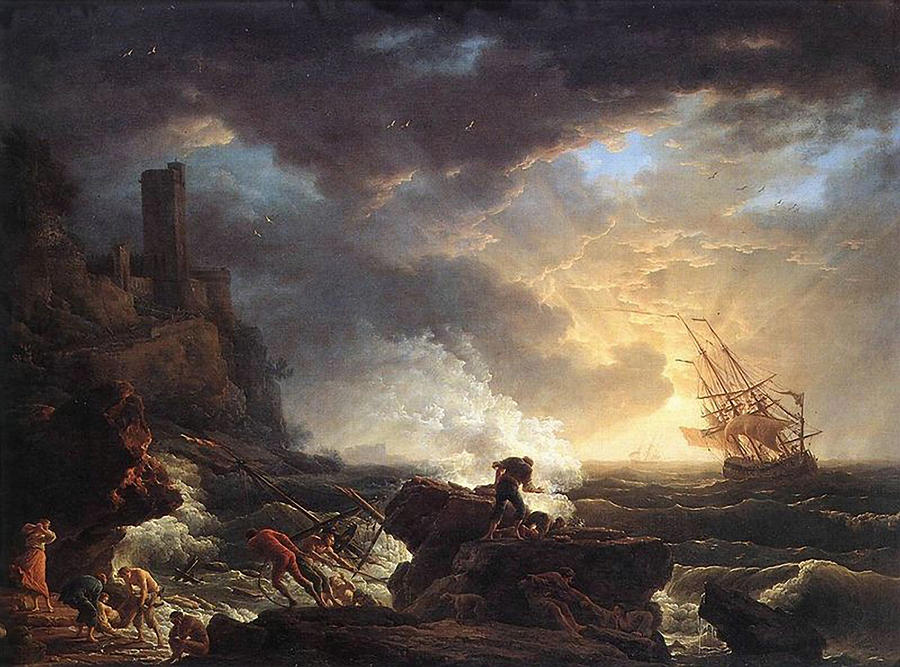 Claude Joseph Vernet Painting - A Shipwreck  by Claude Joseph Vernet