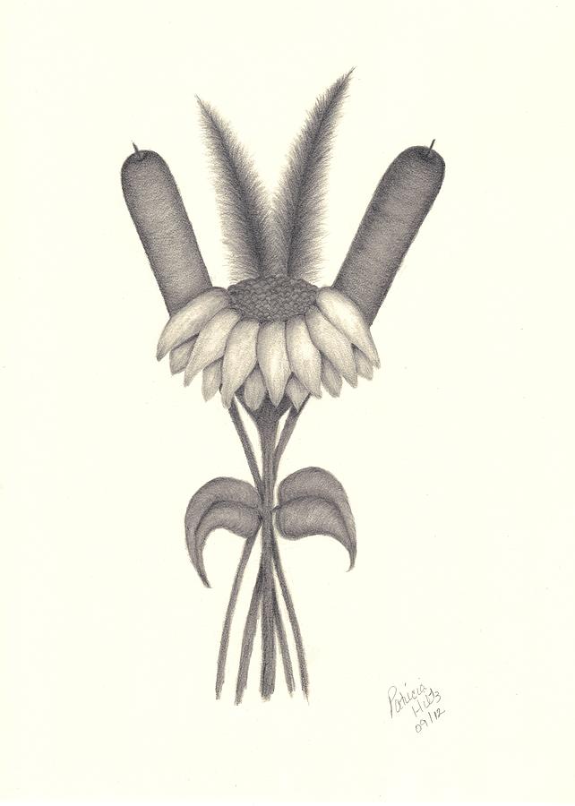 A Simple Bouquet Drawing by Patricia Hiltz