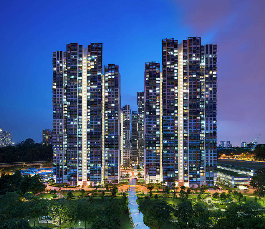 A Singapore Public Housing In Vertorama Photograph by Thant Zaw Wai