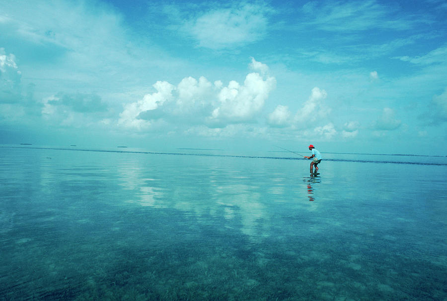Alone Photograph - A Single Fisherman Bone Fishing by Jose Azel Alone Photograph - A Single Fisherman Bone Fishing by Jose Azel