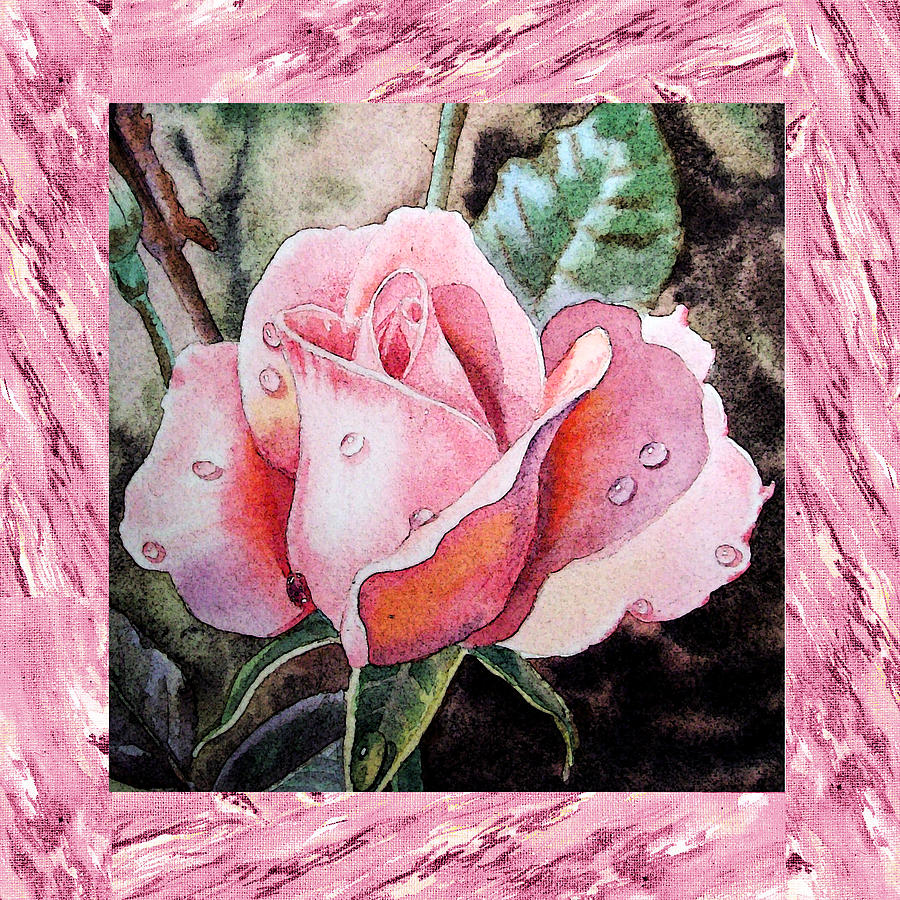 A Single Rose Make Me Pink  Painting by Irina Sztukowski