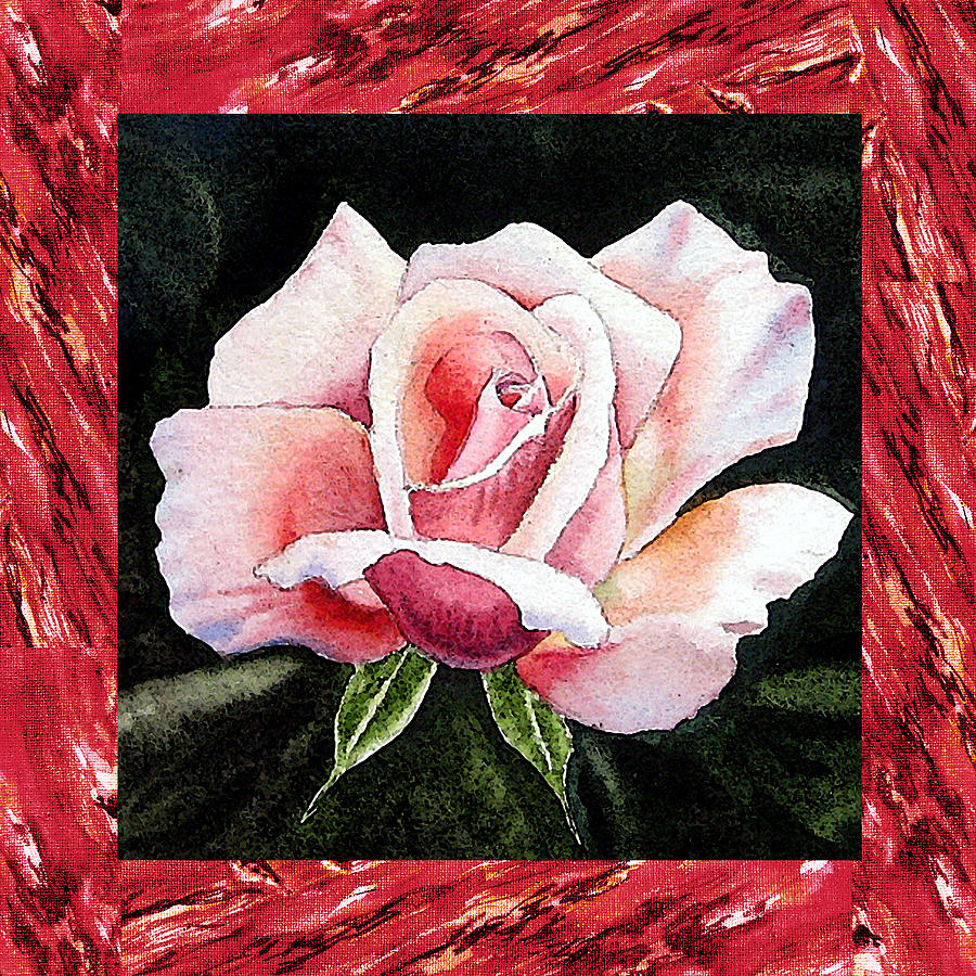 A Single Rose Mellow Pink Painting by Irina Sztukowski