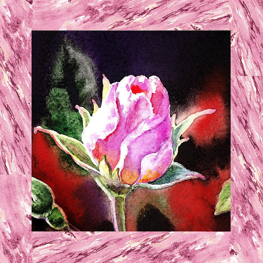 A Single Rose Pink Impressionism  Painting by Irina Sztukowski