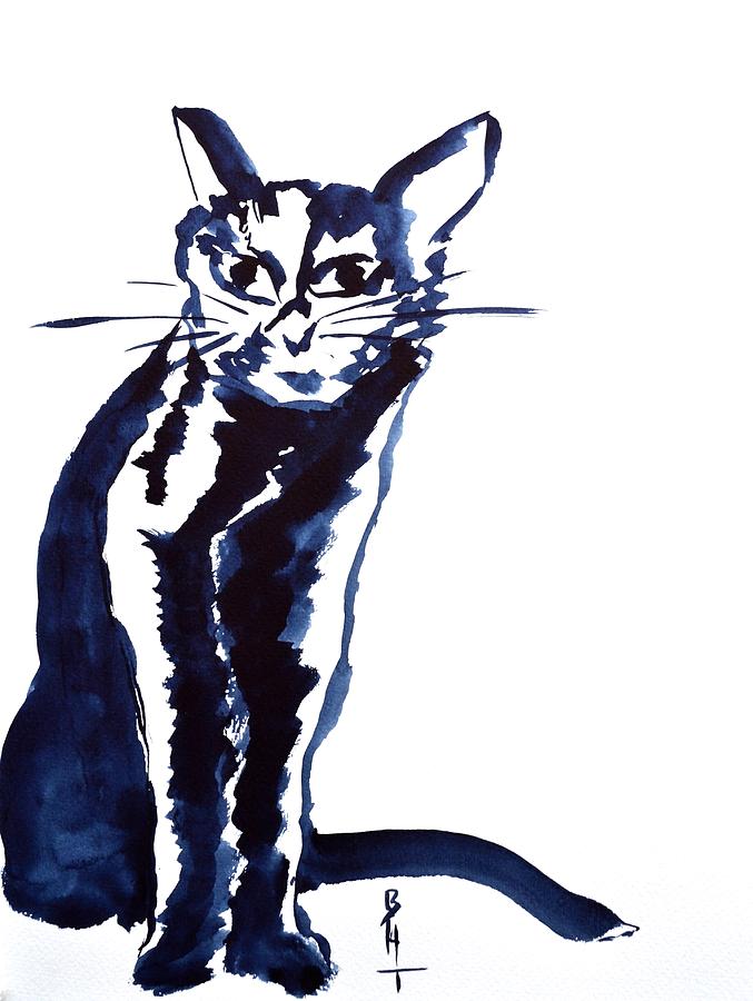 A Sketchy Cat Painting by Beverley Harper Tinsley