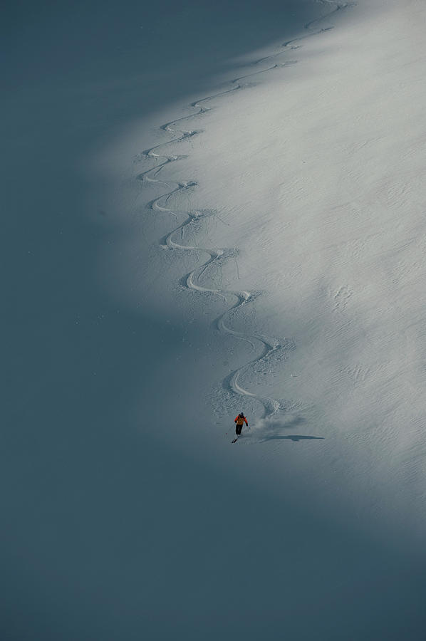 Breaking New Ground Photograph - A Ski Guide Dances With A Mountain by Topher Donahue Breaking New Ground Photograph - A Ski Guide Dances With A Mountain by Topher Donahue
