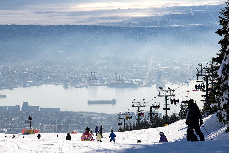 A Ski Slope at Grouse Mountain, Vancouver, Canada Photograph by Daisuke Kishi