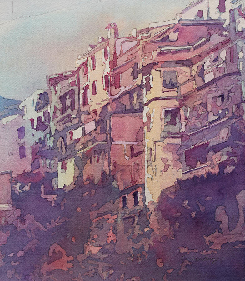 City Painting - A Slice of Riomaggiore by Jenny Armitage