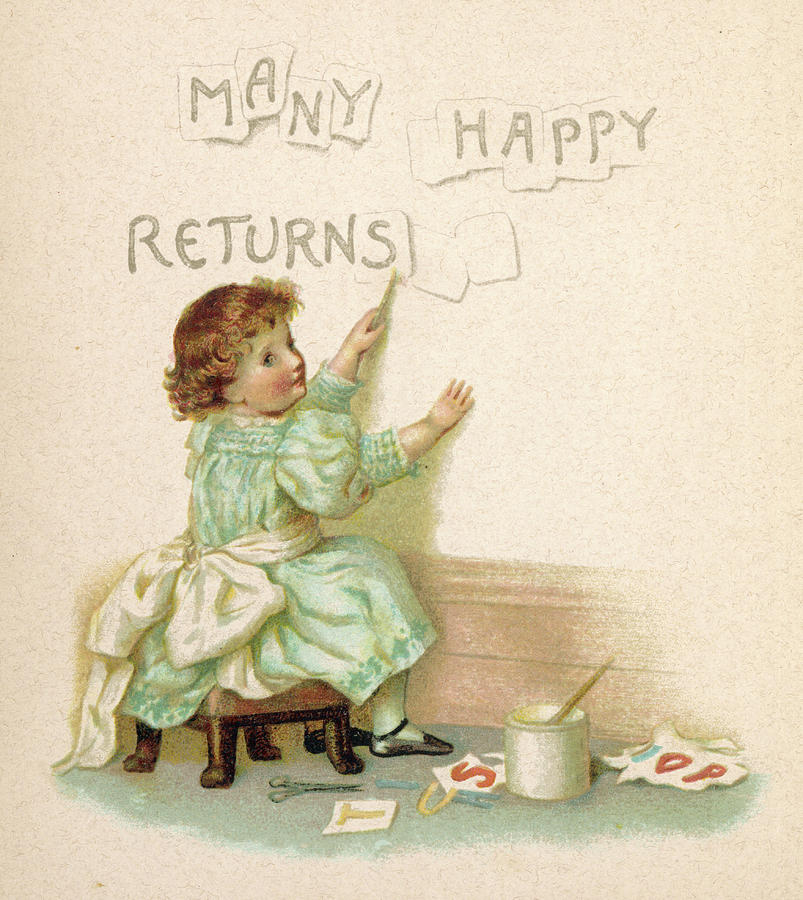 A Small Girl With A Birthday Wish Drawing by Mary Evans Picture Library ...