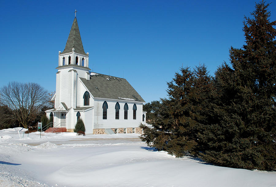 A Small White Country Church Photograph by Janice Adomeit