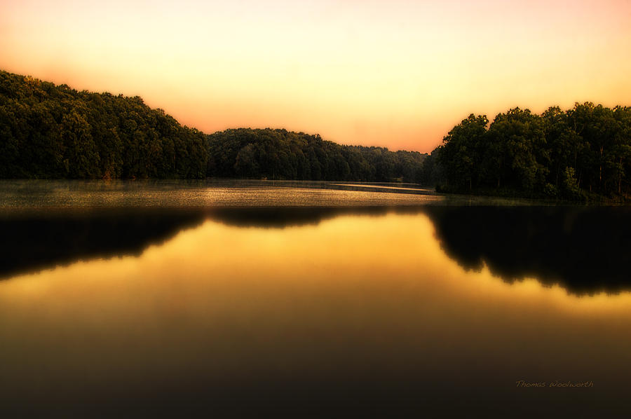 A Soft Sunrise On A Lake Photograph by Thomas Woolworth