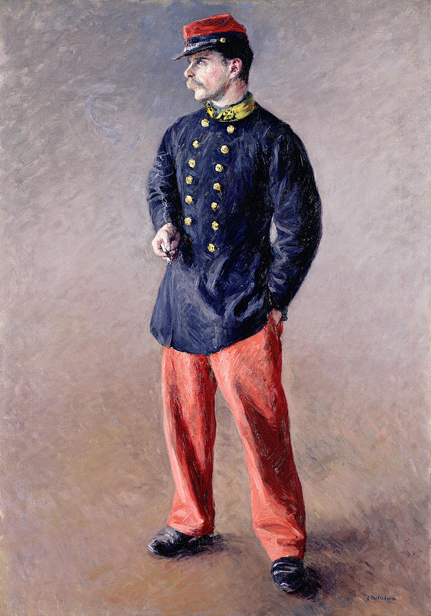 A Soldier Painting by Gustave Caillebotte
