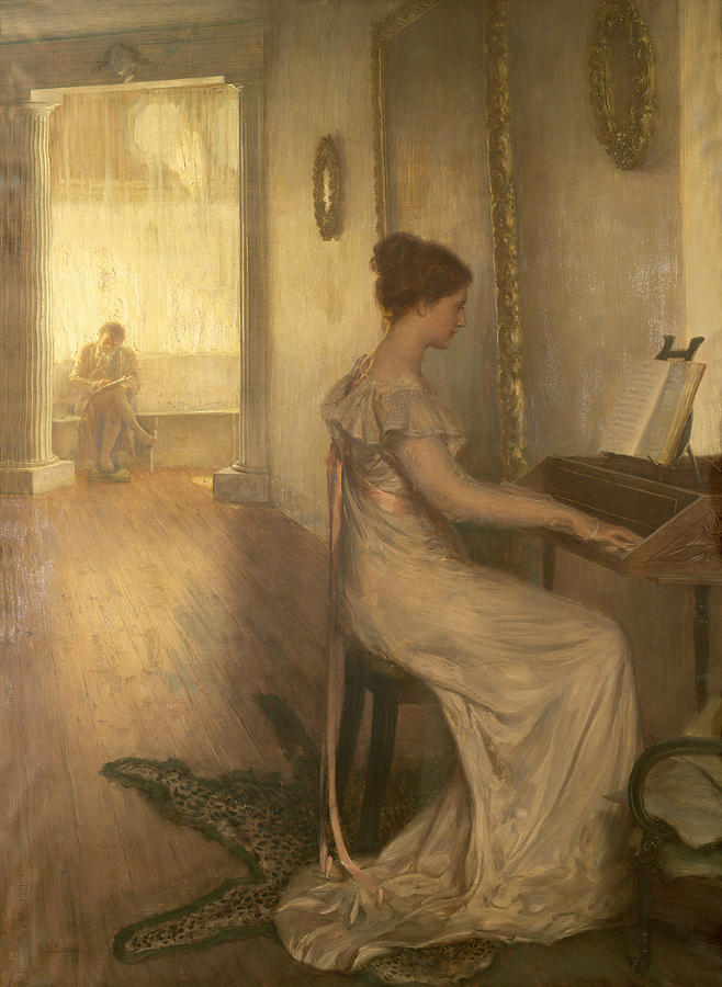A Sonata Of Beethoven Oil On Canvas Photograph by Alfred Edward Emslie