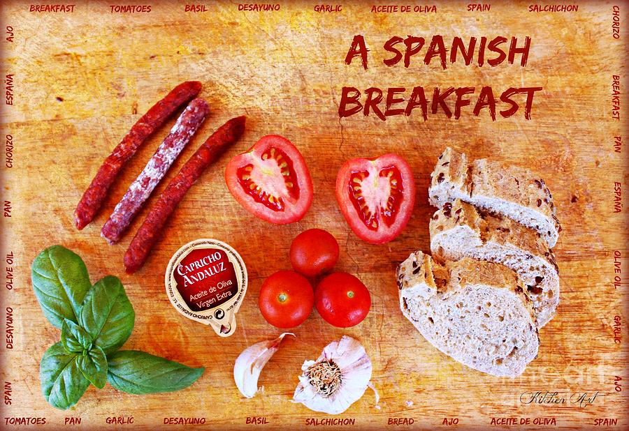 Bread Photograph - A Spanish Breakfast by Clare Bevan