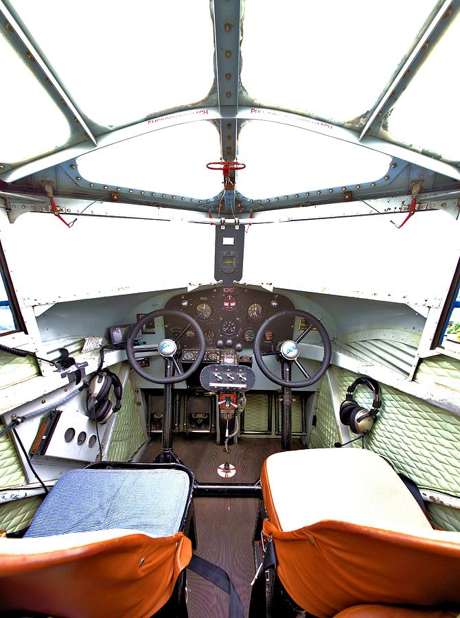 Airplane Photograph - A Spartan Cockpit by Gordon Elwell