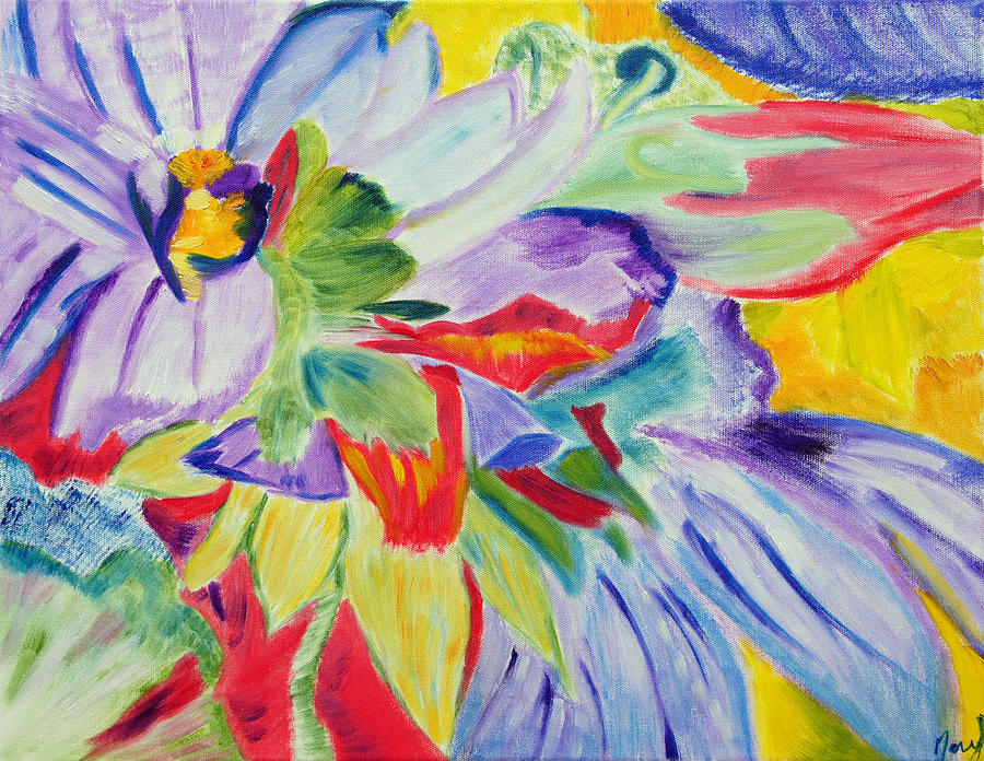 Flower Painting - A Splash of Petals by Meryl Goudey