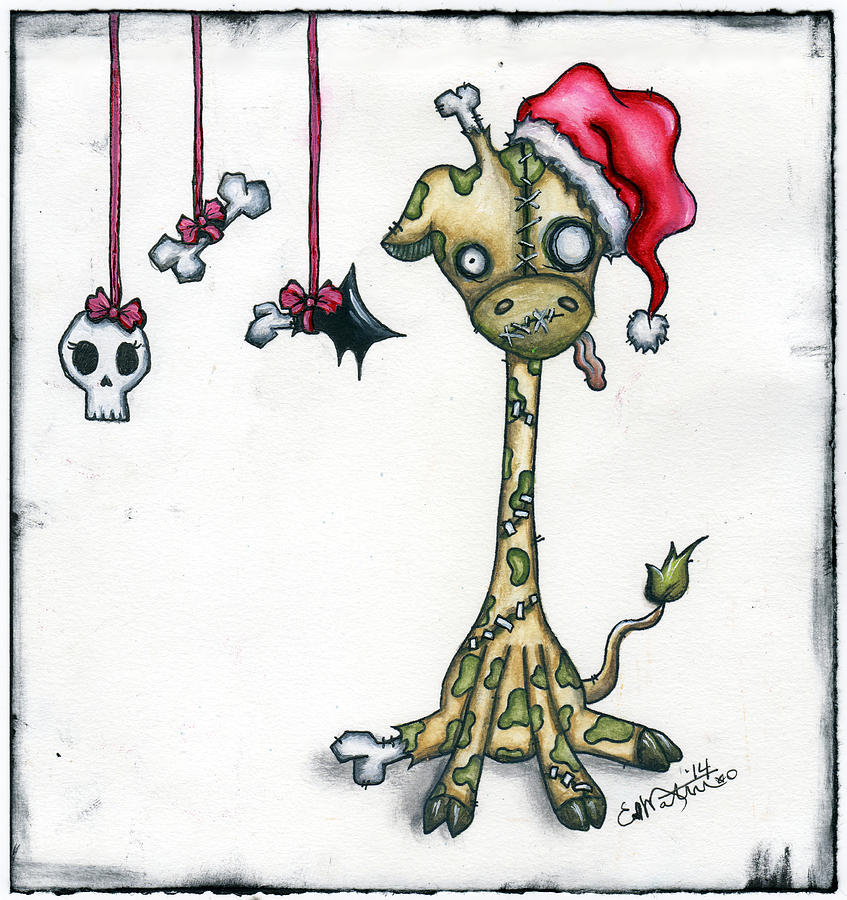 Christmas Painting - A Spookison Merry Creepmas by Lizzy Love