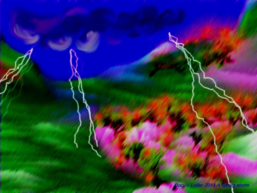 A spring storm Digital Art by Dr Loifer Vladimir