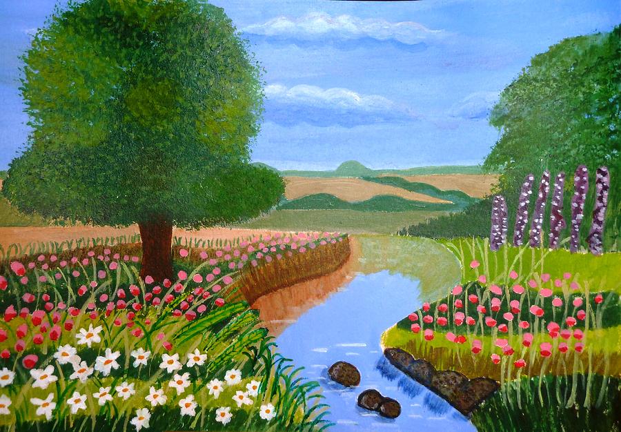 Flower Painting - A Spring Stream by Magdalena Frohnsdorff