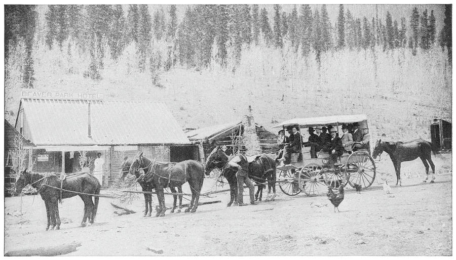 A Stagecoach In A Frontier Town, Usa Photograph by Mary Evans Picture ...