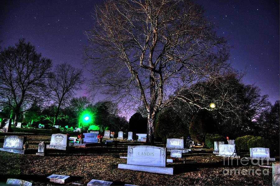 A Starry Night at The Cemetery Photograph by Robert Loe