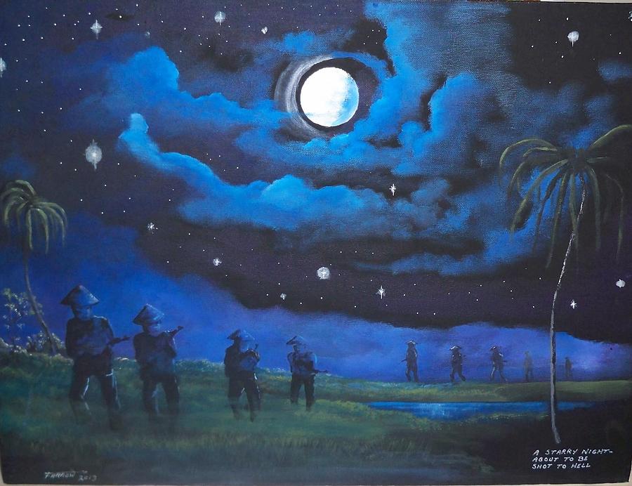 A Starry Night...about to be shot to hell Painting by Dave Farrow